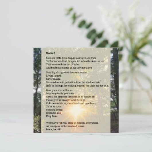 根ざした - 祈りの詩のカード (スタンド正面)