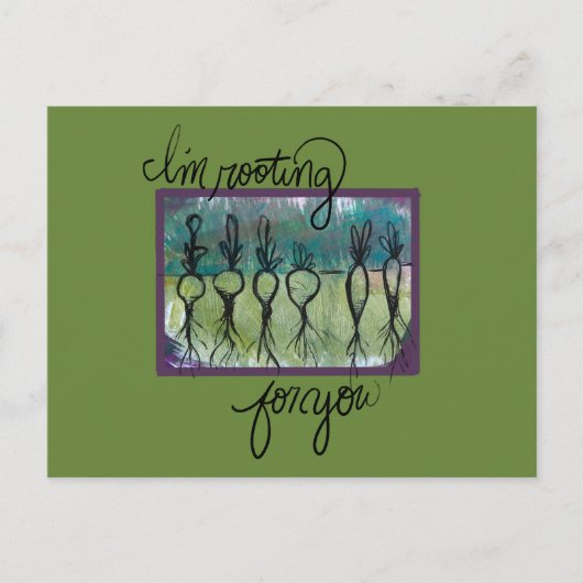 根っこの野菜を応援してる ポストカード (正面)