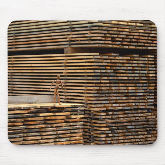 根に戻る木質 マウスパッド (正面)