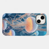 「根のような3Dパステル白色ヒト細胞 Case-Mate iPhoneケース (裏面 (横))