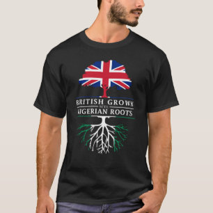 根のナイジェリアのナイジェリアのデザインと 育つイギリス Tシャツ
