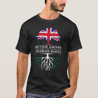 根のナイジェリアのナイジェリアのデザインと   育つイギリス Tシャツ