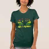 根のレゲエの女性ブラウンTシャツ Tシャツ (正面)