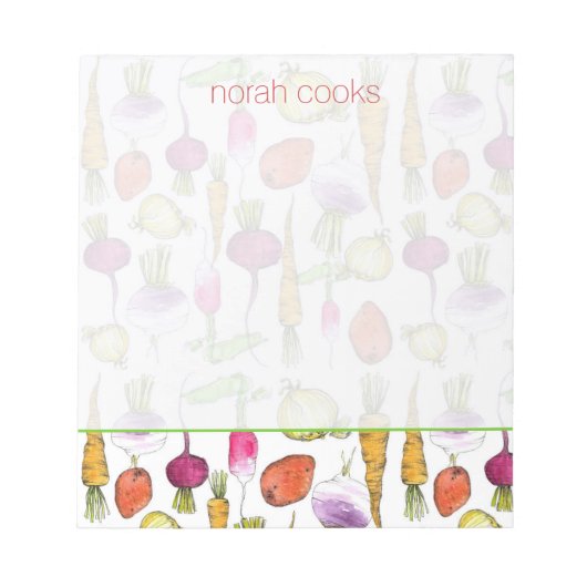 根の野菜はニンジンのカブの芸術をビーツ ノートパッド (正面)