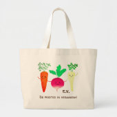 根の野菜パン – ビーガニズムに根付く ラージトートバッグ (正面)