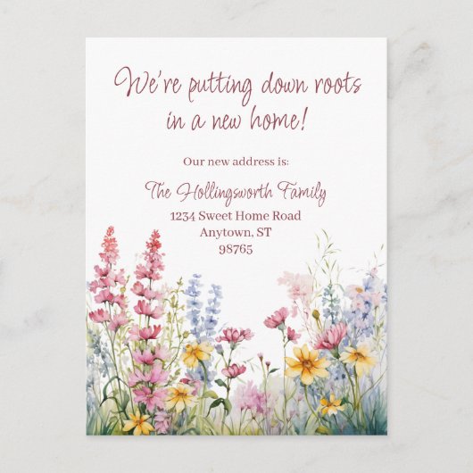 根を下ろすアドレスの変更 ポストカード (正面)