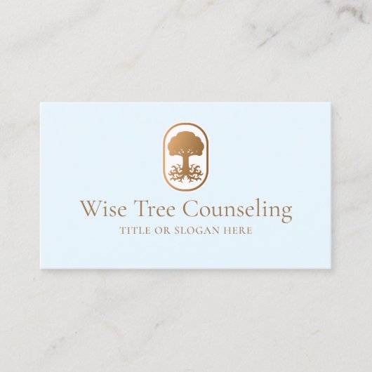 根エレガント付き木 名刺 (正面)