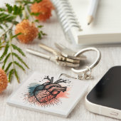 根付いたオーガニック魂ハート&ルーツ キーホルダー (正面右)