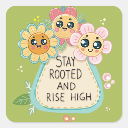 根付いて高い引用文を維持 スクエアシール (正面)