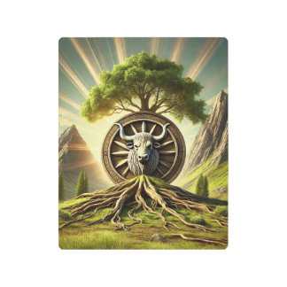 "根付き強さ：自然のタウロス記号" メタルプリント