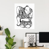 根付オリジナルスケッチ ポスター (ホームオフィス)