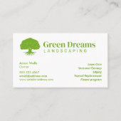 根気に付き芝生造園ツリー 名刺 (正面)