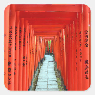 根津神社の鳥居: 東京ポストカード スクエアシール