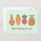 根菜の駄洒落を応援しおもしろいます ポストカード (正面/裏面)