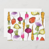 根菜園にんじんビーツポテト ポストカード (正面/裏面)