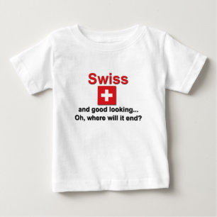 格好良いスイス人 ベビーTシャツ