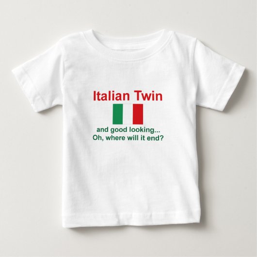格好良くイタリアンな双生児 ベビーTシャツ (正面)
