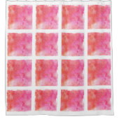 格子および大理石の効果のピンクおよびオレンジ シャワーカーテン (正面)