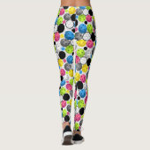 格子および白いbackgroudのレギンスのPickleballs レギンス (裏面)