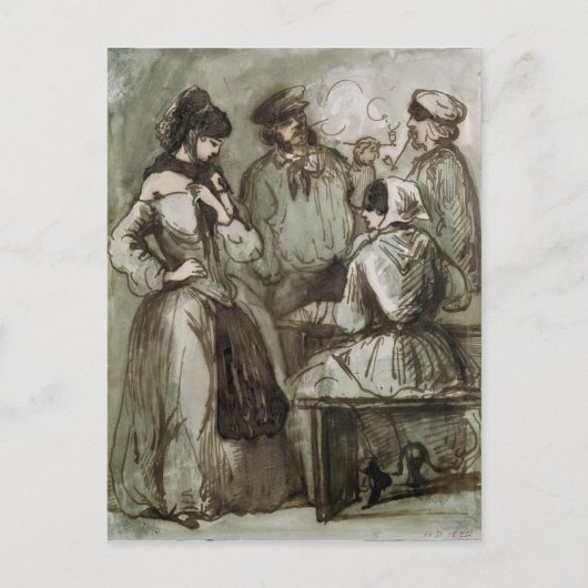 格子と労働者 ポストカード (正面)