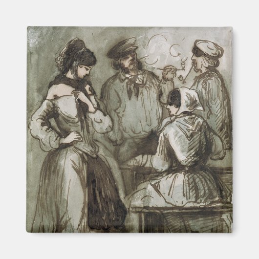 格子と労働者 マグネット (正面)