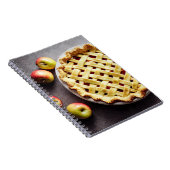 格子のトップと新鮮なリンゴの甘いアップルパイ ノートブック (右側)