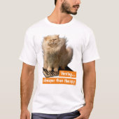 格子の上に猫 Tシャツ (正面)