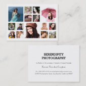 格子の多数の写真ビジネス写真撮影 名刺 (正面/裏面)