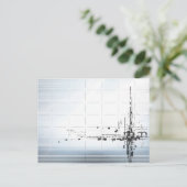 格子の抽象デザイン ポストカード (スタンド正面)