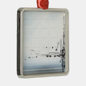 格子の抽象デザイン メタルオーナメント (右)