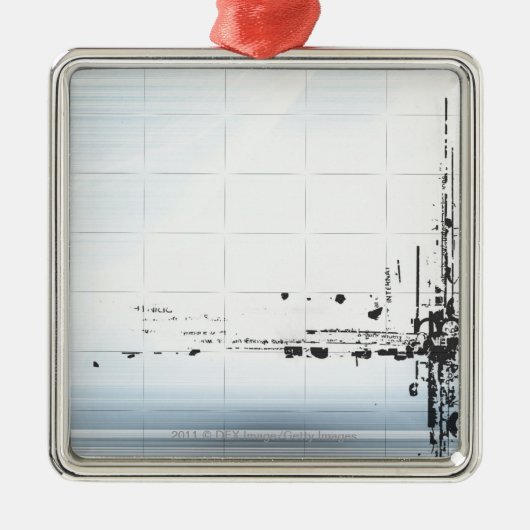 格子の抽象デザイン メタルオーナメント (正面)