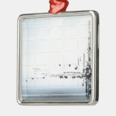 格子の抽象デザイン メタルオーナメント (左)