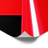 格子パタ赤と白ーン ポスター (角)