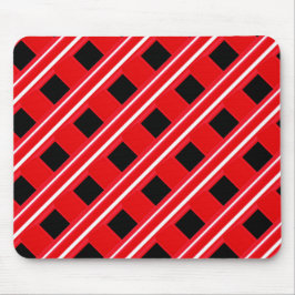 格子パタ赤と白ーン マウスパッド