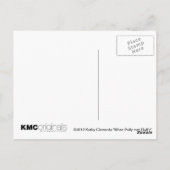 格子フェンスの後ろのキャッツグレー虎猫はがき ポストカード (裏面)