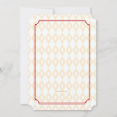 格子フレームの花柄の招待状 招待状 (裏面)