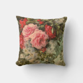 格子垣のアメリカ人のMoJoの丸薬のバラそしてクレマチス クッション (正面)