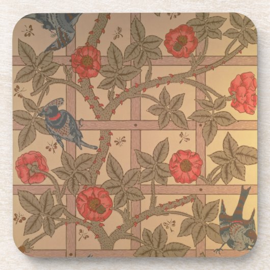 「格子垣」の壁紙のデザイン1864年 コースター (正面)