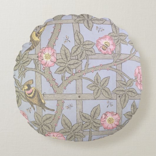 「格子垣」の壁紙のデザイン、1864 2 ラウンドクッション (正面)