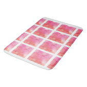 格子大理石の効果のピンクおよびオレンジ大きいマット バスマット (アングル)