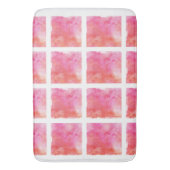 格子大理石の効果のピンクおよびオレンジ大きいマット バスマット (正面縦)