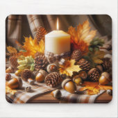 格子弓つき秋の蝋燭 マウスパッド (正面)