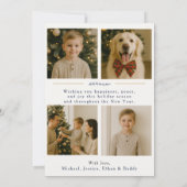 格子弓クリスマスフォトホリデーフラットカード 招待状 (裏面)