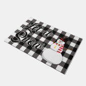 格子戸それを雪雪だるまドアマット ドアマット (アングル)