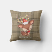 格子投げピル付きクリスマストナカイ クッション (裏面)