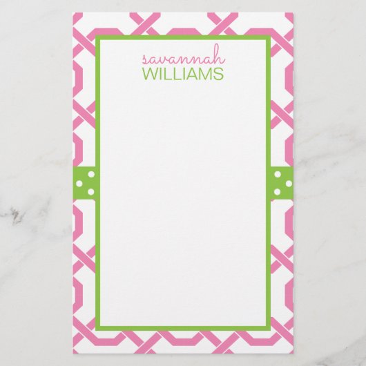 格子文房具とグロスグレインパーソナライズされた文具 (正面)