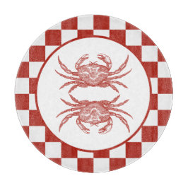 格子板付きウッドカットカニ カッティングボード