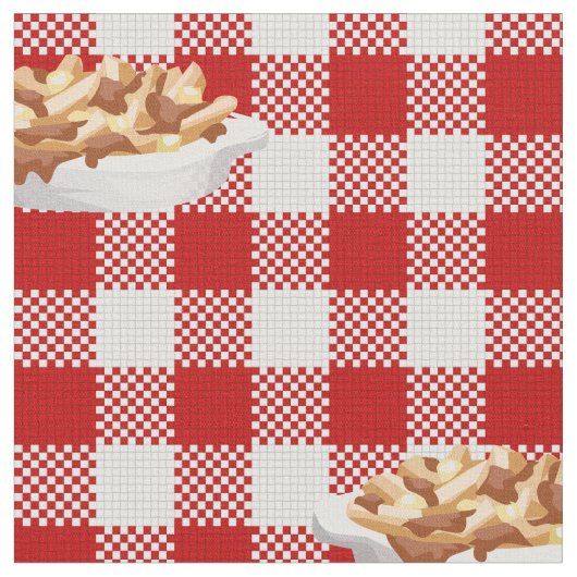 格子柄のパウチン生地 ファブリック (クローズアップ)