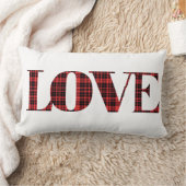 格子柄の愛枕 ランバークッション (ブランケット)