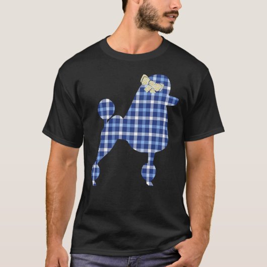 格子柄の犬 Tシャツ (正面)
